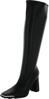 Bar III Womens Haydin Dressy Square Heel Knee-High Boots Black 7 Medium (B,M) | Amazon (US)