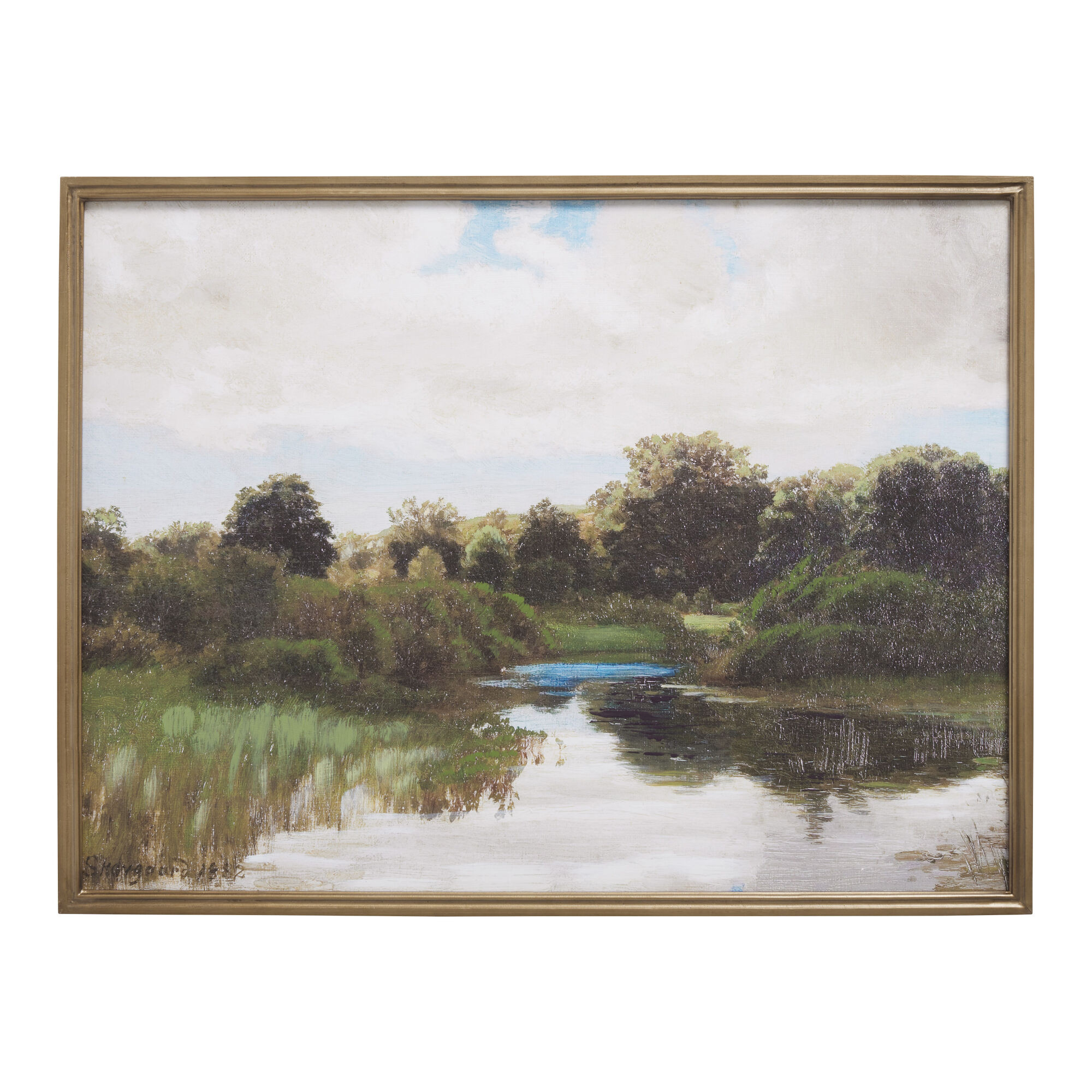 Vintage Pond Landscape By Joakim Skovgaard Framed Wall Art | World Market