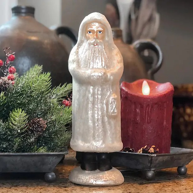 White Mercury Glass Belsnickel Santa | Antique Farm House