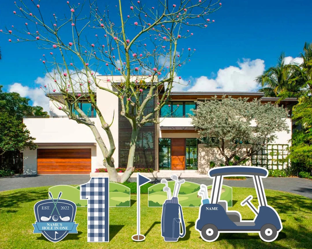 Navy Blue and Light Green Golf Party Theme for Boy With Personalized Name Golf Birthday Party Cut... | Etsy (US)