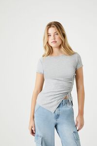 Ruched Drawstring Ribbed Tee | Forever 21 (US)