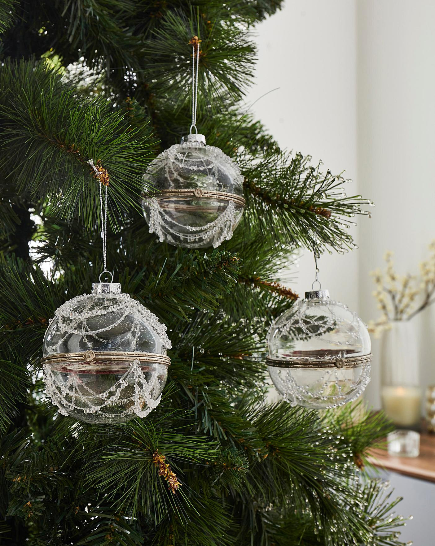 Christmas 3 Trinket Box Glass Baubles | JD Williams (UK)