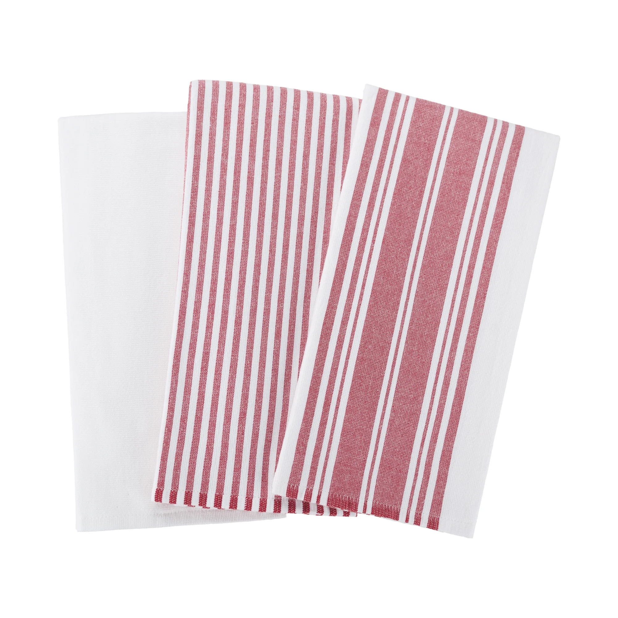 Better Homes & Gardens 3-Piece Oversized Culinary Kitchen Towel Set, Red Mark - Walmart.com | Walmart (US)