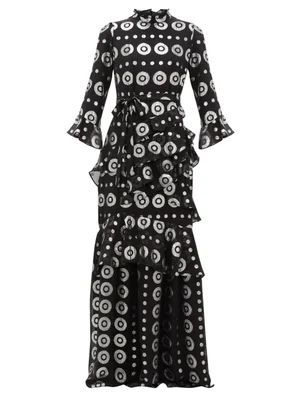 Marissa metallic silk-blend jacquard maxi dress | Matches (US)