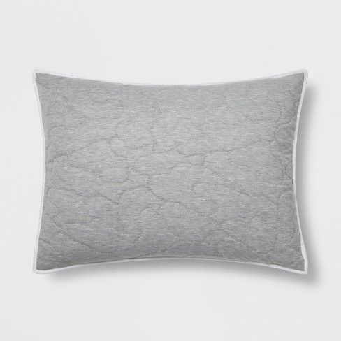 Standard Triangle Stitch Microfiber Sham Grey - Pillowfort™ | Target