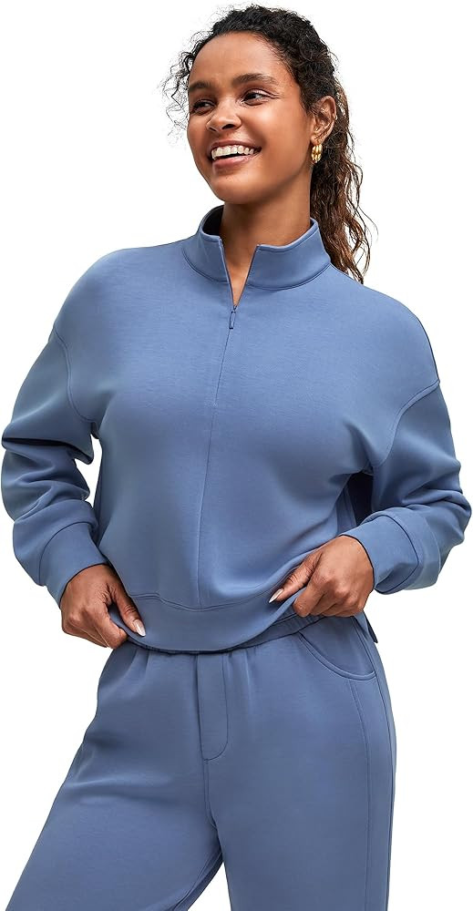 G4Free Smoofit Modal Soft Women's Half-Zip Pullover Mock Neck Long Sleeve Sweatshirts with Side S... | Amazon (US)