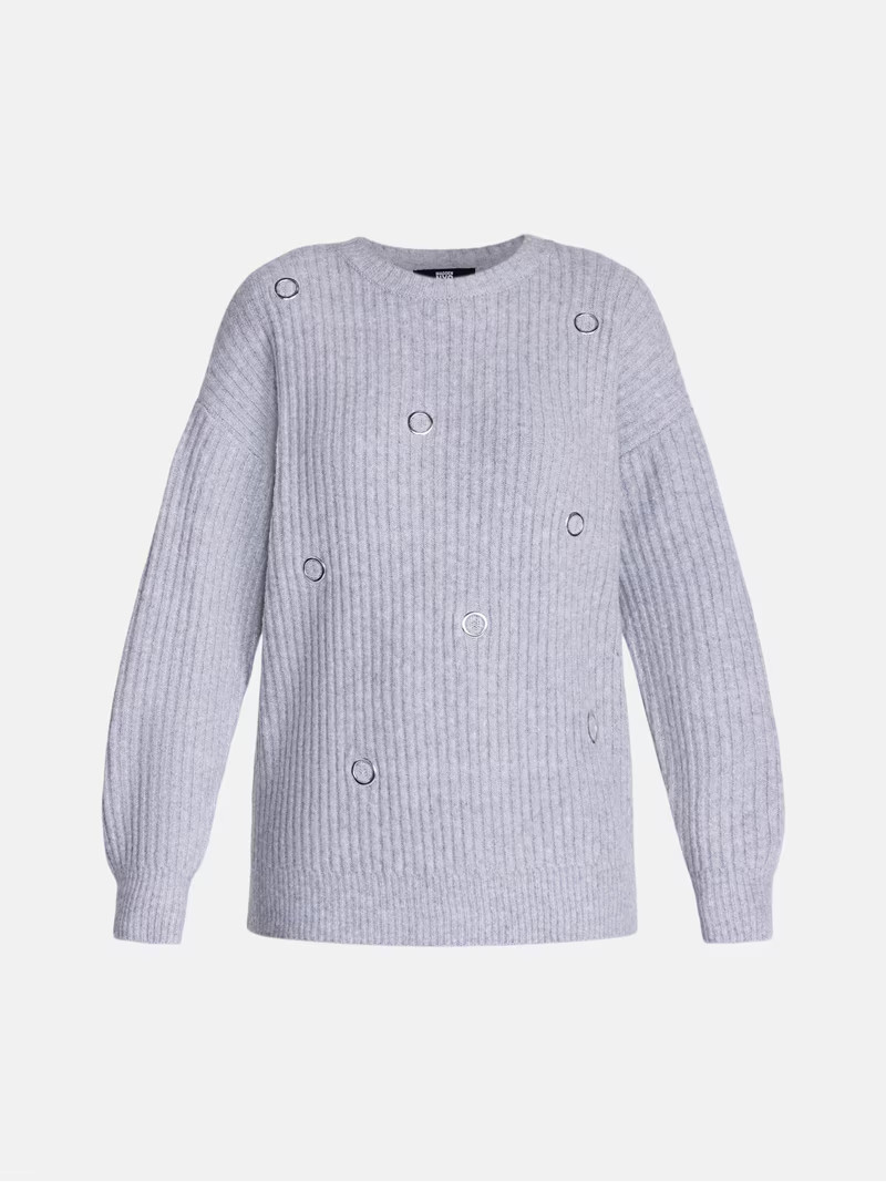 Madden NYC Women's Grommet Sweater with Long Sleeves, Midweight, Sizes XXS-XXL | Walmart (US)