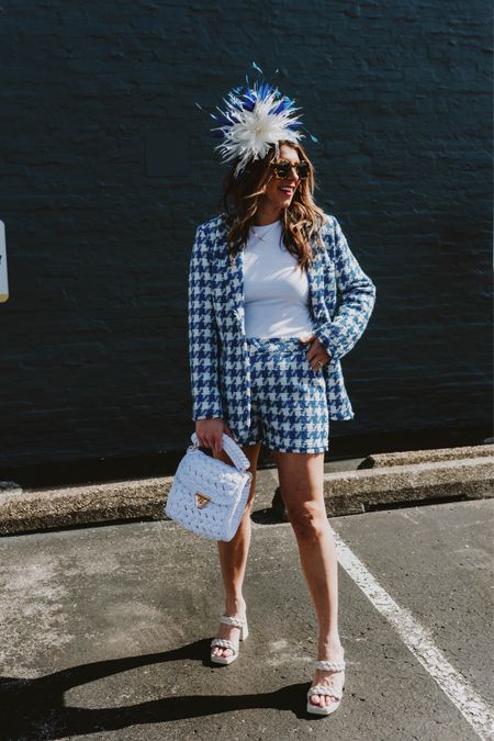 Steve Madden Harlow Jacket and Lia Short set. Kentucky Derby outfit ideas. 