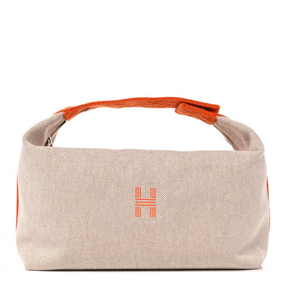 HERMES

Canvas Large Bride-A-Brac Pouch Natural Orange | Fashionphile