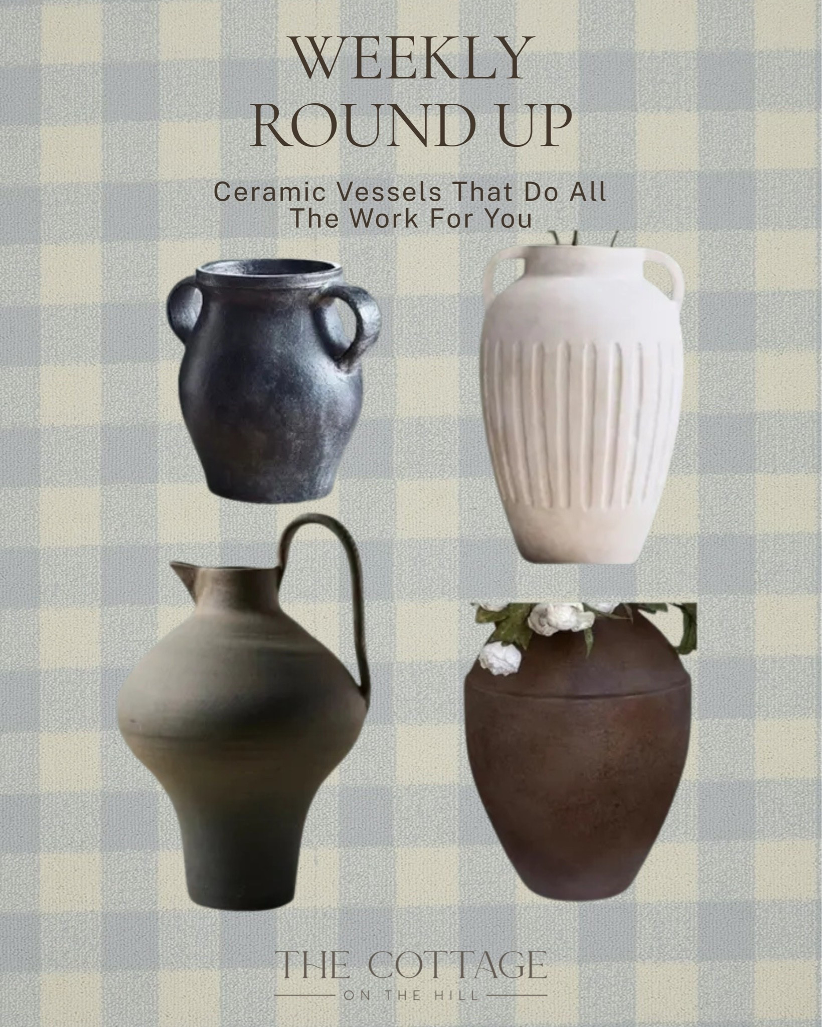 A good vessel is the easiest way to make any surface feel styled ✨ 

A dark handled crock, a fluted cream urn, a sculptural olive pitcher, and a warm terracotta pot, the kind of pieces that look beautiful empty or full. 

All linked here 🤍 

#LTKhome