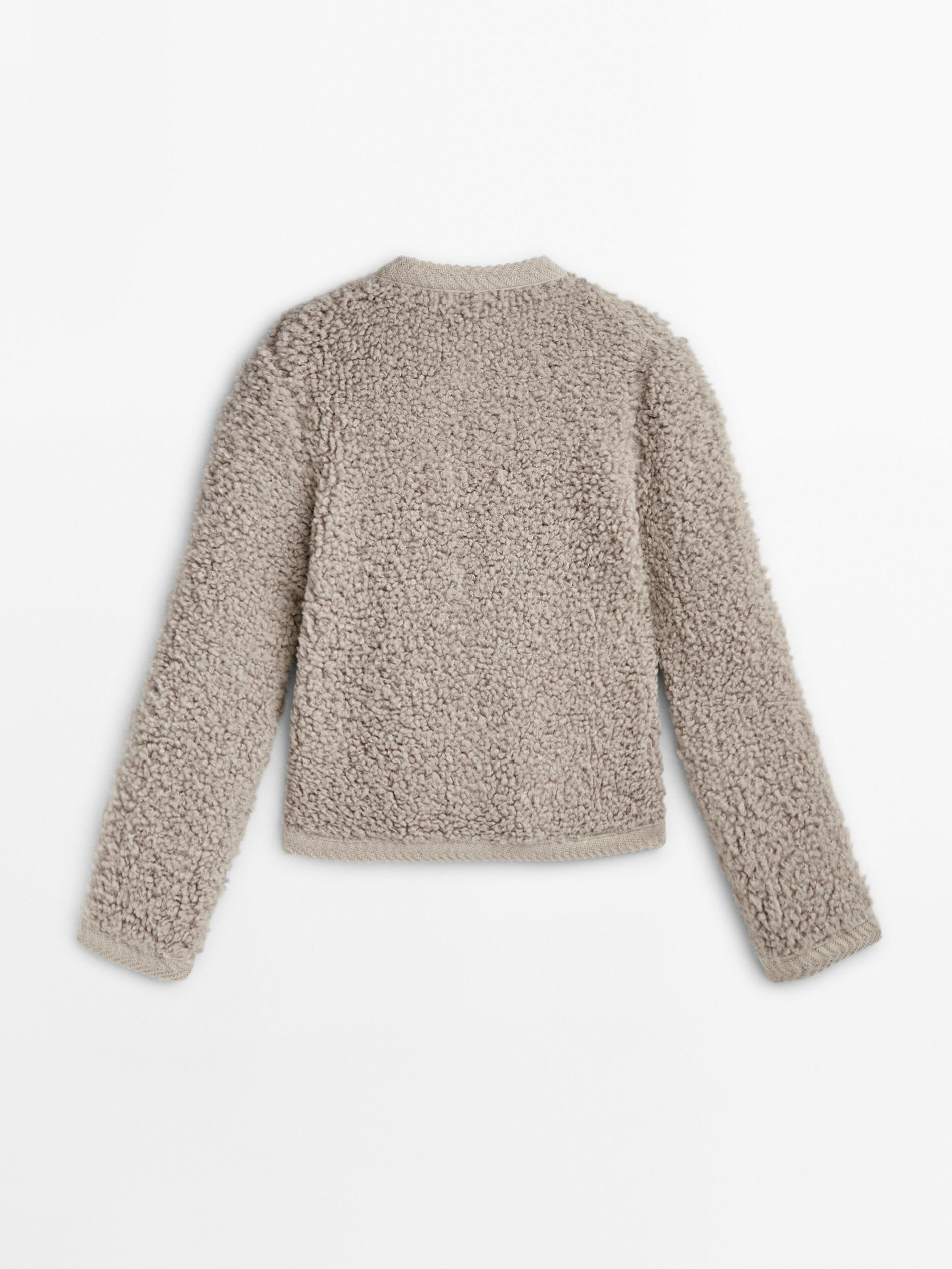 Bouclé knit cardigan with buttons | Massimo Dutti UK
