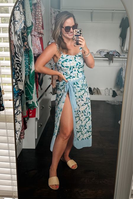 Amazon fashion finds: one piece swimsuits with matching sarong coverup. GORGEOUS!!! Wearing size m. Comes in 3 prints. Adjustable ruffle straps and built in cups/support! Linking my favorite sunglasses too! 

Women’s summer outfit, resort wear, travel look, vacation outfit. Floral swimsuit, mom friendly. Ruffle swimwear. One piece. Modest swimsuits. 

#LTKunder50 #LTKswim #LTKSeasonal