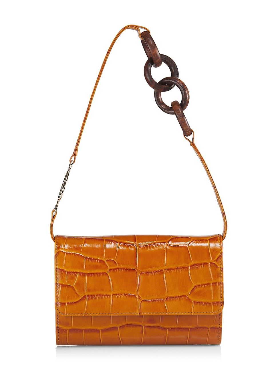 Brother Vellies Women's Lijadu Croc-Embossed Leather Shoulder Bag - Whiskey | Saks Fifth Avenue