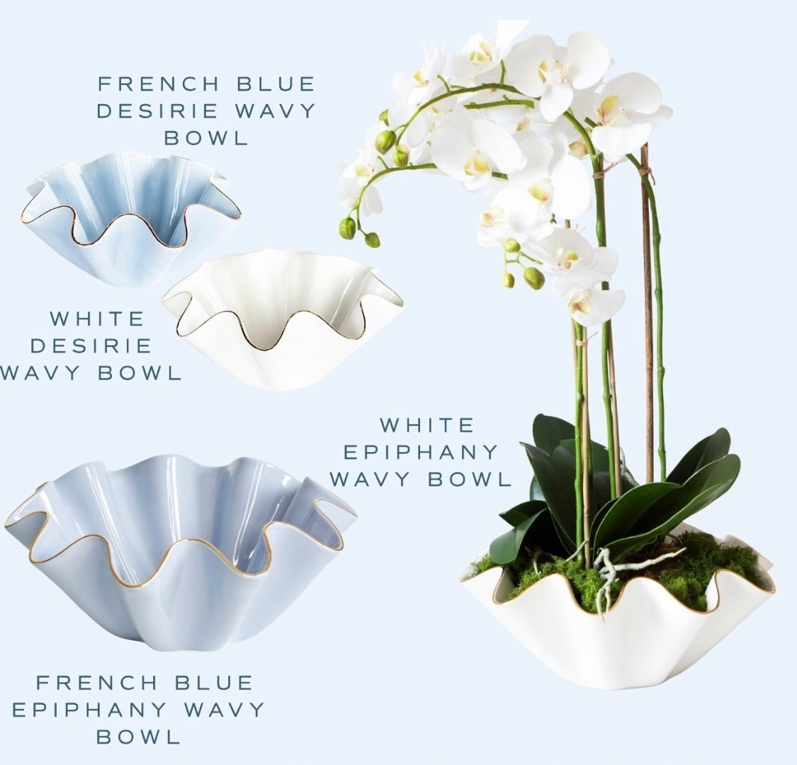 These beautiful handmade ceramic wavy bowls are forever some of my favorites!!!! It is such a versatile piece that is perfect for live or faux plants, fruit, or to have on display✨🤍🌸🌿🫐🏡 

Handmade ceramic abstract bowl with high fire stoneware clay and glazes. Adorned with low fire 22K gold luster edges. Truly beautiful! 

#homedecor #grandmillennial #grandmillennialdecor #grandmillenialstyle #homedecorideas #interior #interiordesign #cozyspaces #home #homedesign #homestyle #design #style #grandmillennialhome #preppy #preppystyle #classic #classicstyle #timeless #timelessstyle #scallop #scallopdecor #rattan #rattandecor #rattanstyle #pink #pinkdecor #lightpink #blue #lightblue #blueandwhite #blueandwhitedecor #chinoiserie #floral #floraldecor #nursery #nurserydecor #nurserydesign #nurseryinspo #nurserystyle #gift #giftideas #giftforher #giftsshelllove #gifts #guftsforher #giftguide #shopsmall #smallbusiness #shopsmall #handmade #handcrafted #handpainted #art #artwork #ceramic #sale #salealert #deal #dealoftheday @susangordonpottery  @susangordonpottery

#LTKSaleAlert #LTKHome #LTKSeasonal