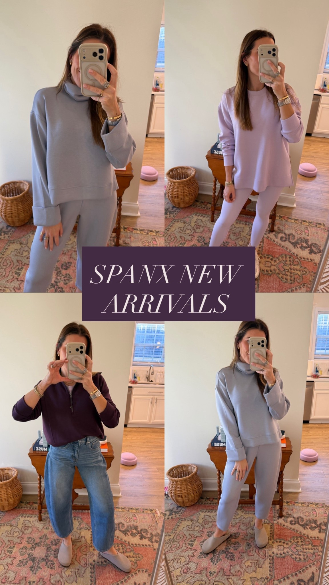 @spanx new arrivals are here & I love them!! #spanxpartner // first time customers use code SHELBYBXSPANX for 15% off + free shipping 
Himilayan Cloud: small petites
Verbena: smalls
Jeans: xs petite
blackberry Half zip: small



#LTKActive #LTKFindsUnder100 #LTKfitnessgoals