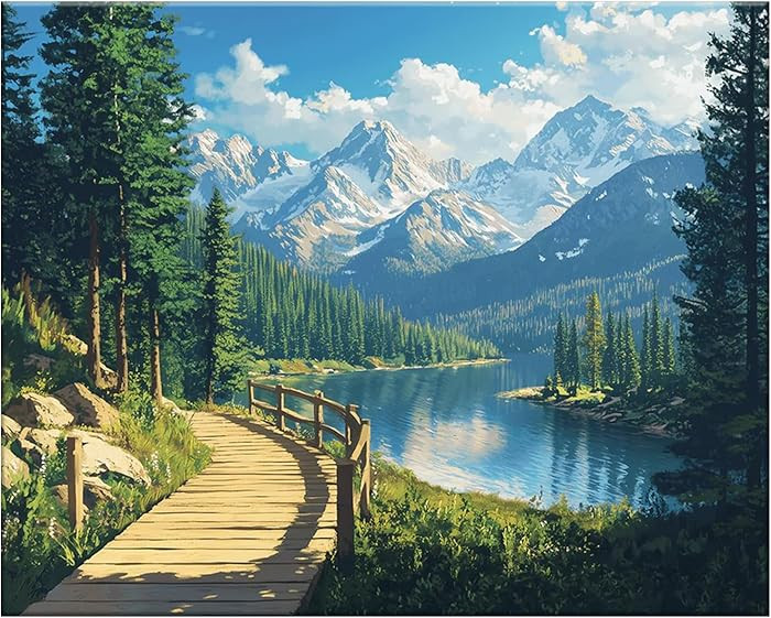 Number Artist Hiking Trip Paint by Numbers Kit for Adults Beginner \u2013 DIY Acrylic Painting by... | Amazon (US)