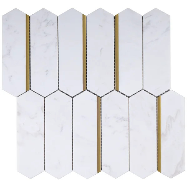 Natural Dorato 1" X 6" Marble Mosaic Wall Tile | Wayfair North America