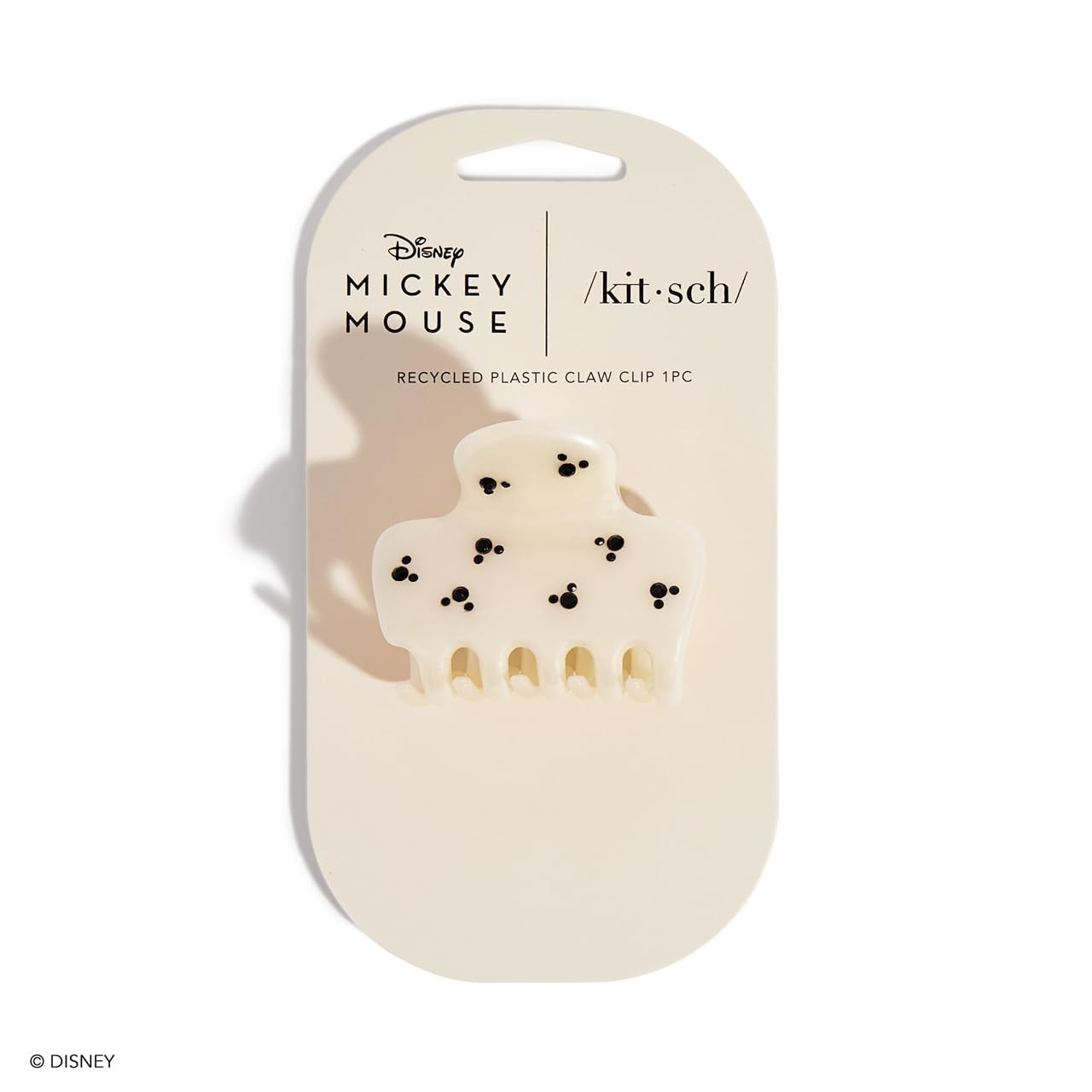 Kitsch & Mickey/Minnie Hair Claw with Rhinestones, Cute and Elegant Claw Clips for Girls, Great for All Hair Types, Recycled Plastic | Ideal Gifts for Women - 1pc (Cream) | Amazon (US)