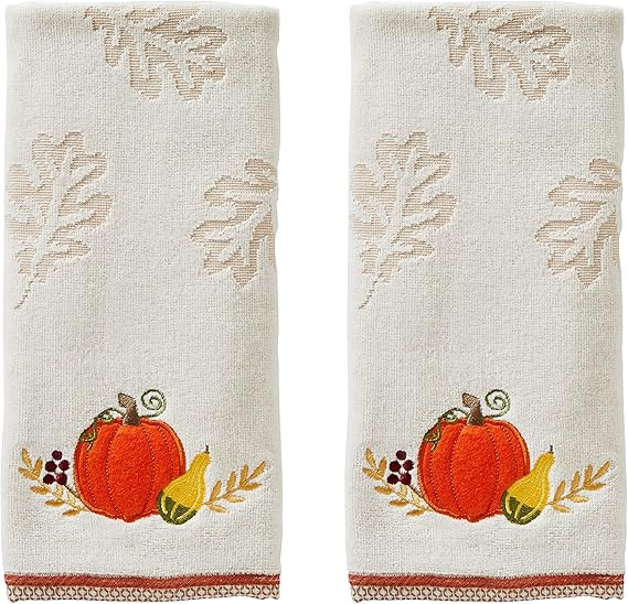 SKL Home Harvest Traditional Pumpkin Hand Towel Set, Tan Small | Amazon (US)