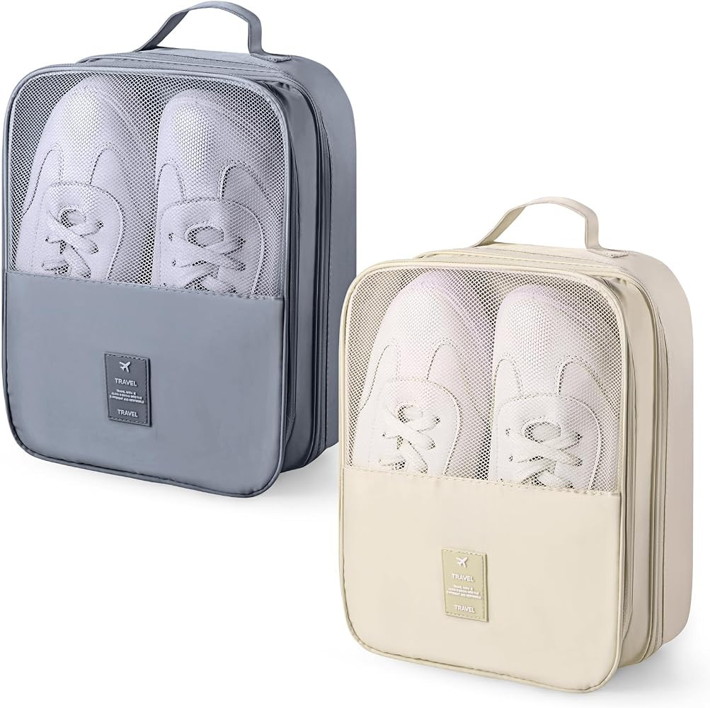 Windyun 2 Pcs Shoe Bags for Travel Holds 3 Pair of Shoes Travel Shoe Bag for Packing Portable Sho... | Amazon (US)