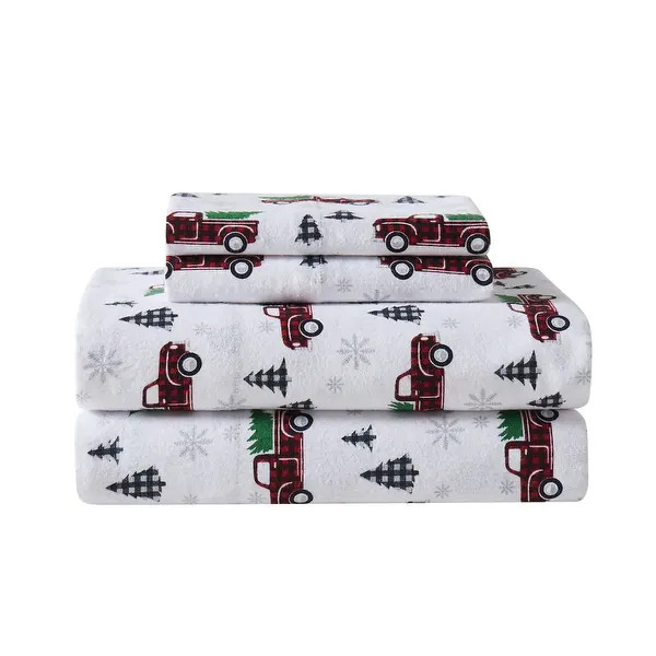 Truly Soft Printed and Solid Cotton Flannel 4 Piece Sheet Set - Bed Bath & Beyond - 34283159 | Bed Bath & Beyond