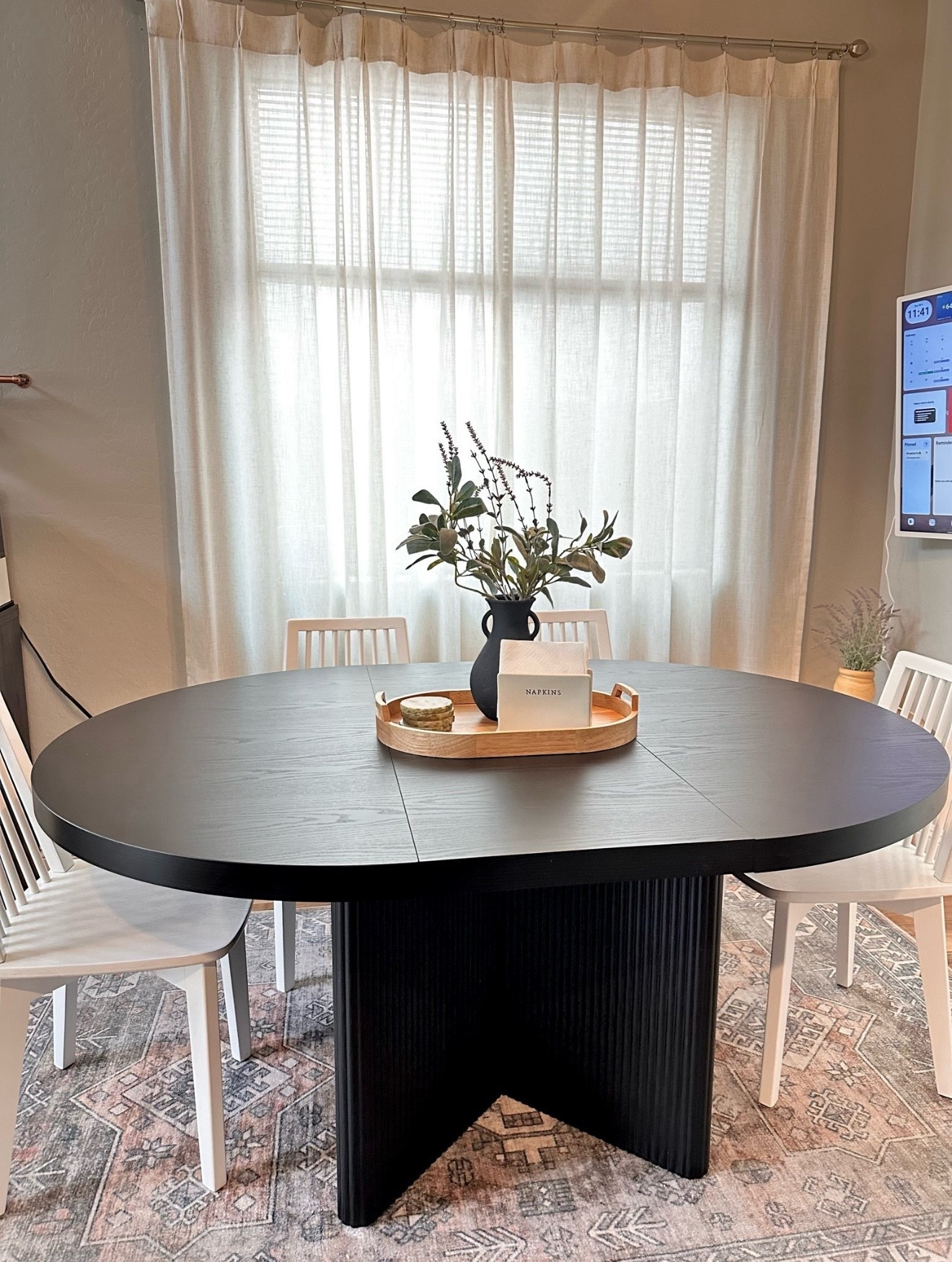 Beautiful dining table from Walmart. Fluted round expendable table in black wood finish. Also available in Walnut and Natural Pine. 

#LTKSeasonal #LTKmomlife #LTKHome