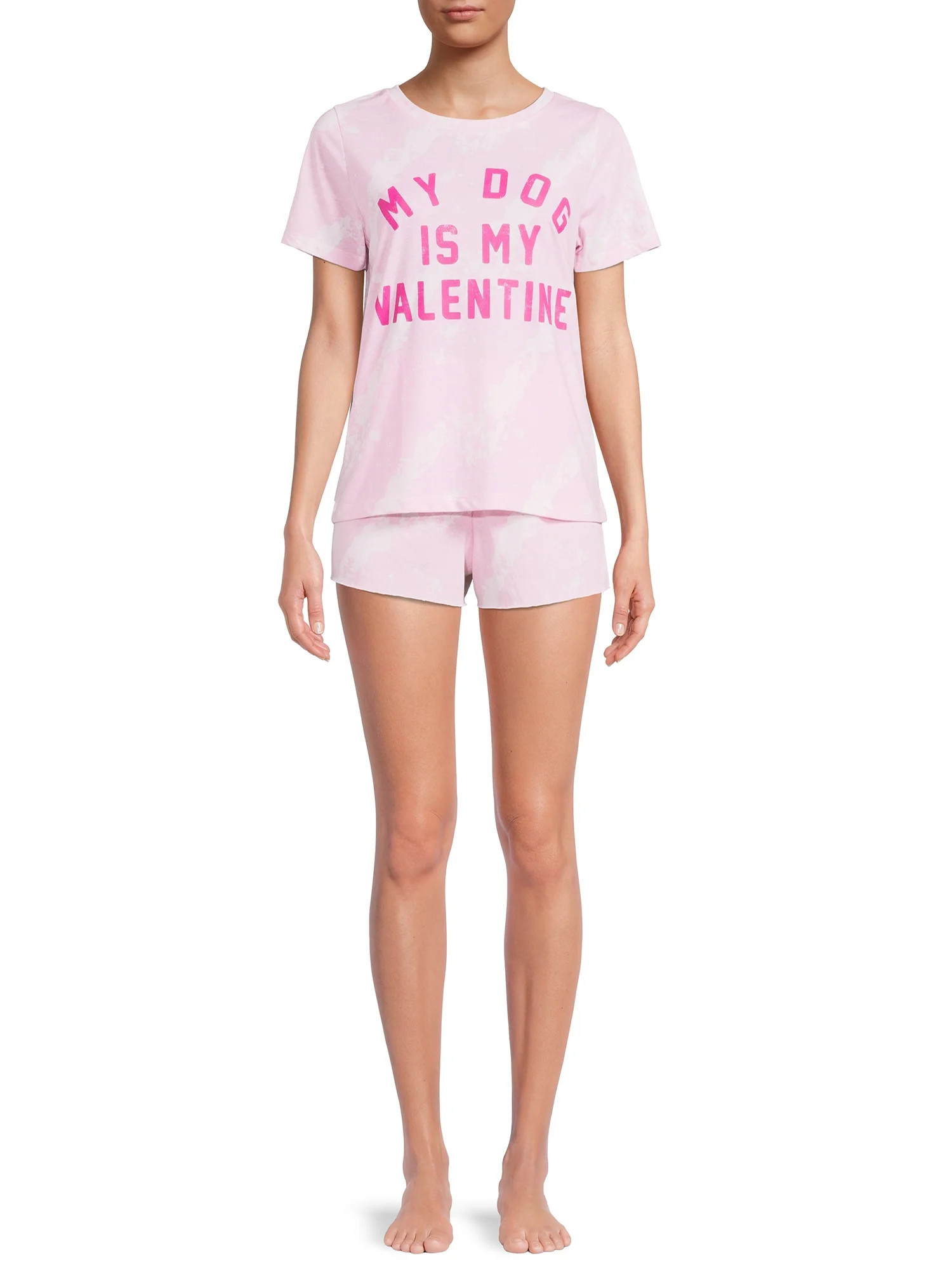 Grayson Social Women's and Women's Plus Size Valentine's Day Sleep T-Shirt and Shorts Set, 2-Piec... | Walmart (US)