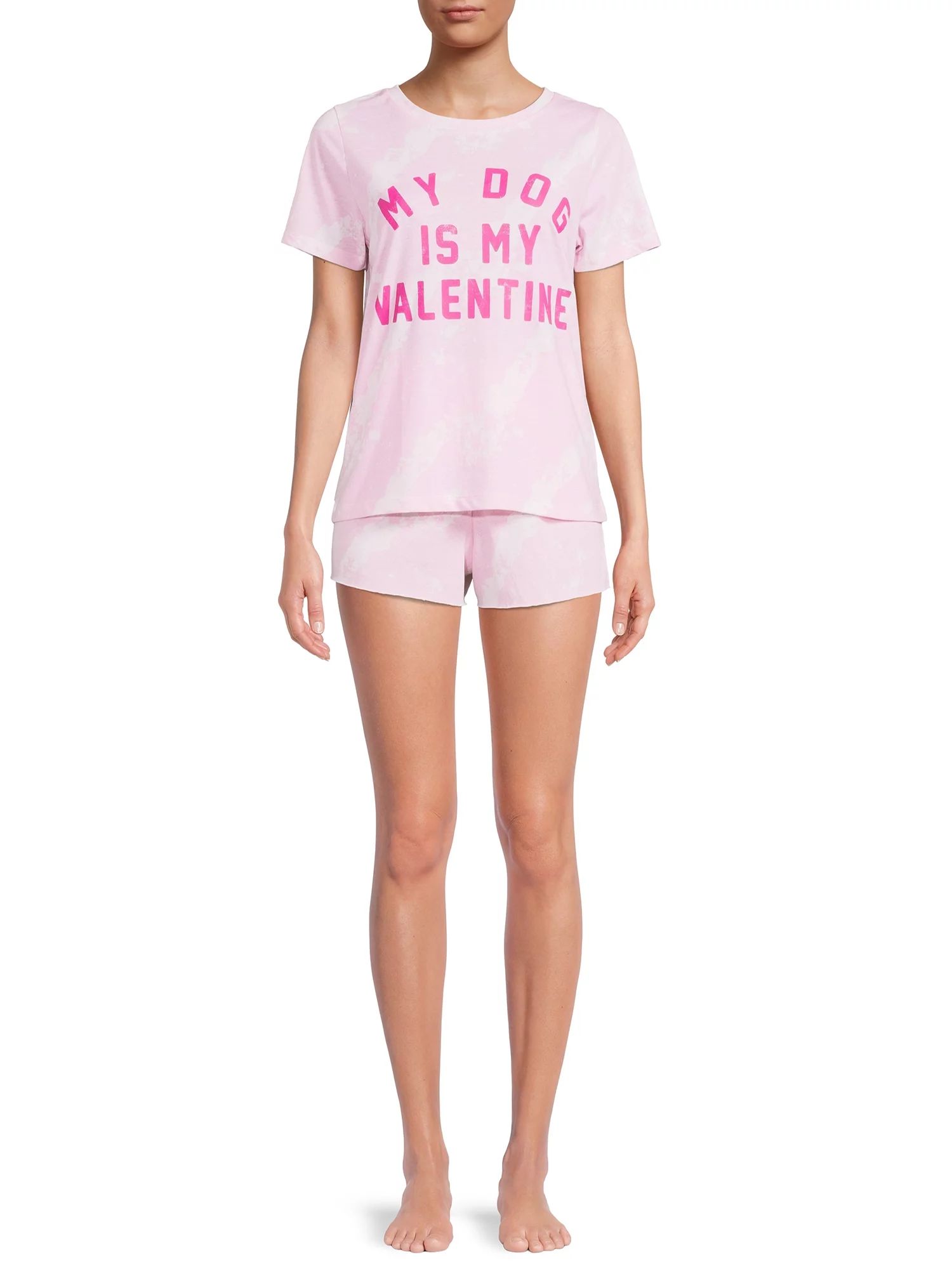 Grayson Social Women's and Women's Plus Size Valentine's Day Sleep T-Shirt and Shorts Set, 2-Piec... | Walmart (US)