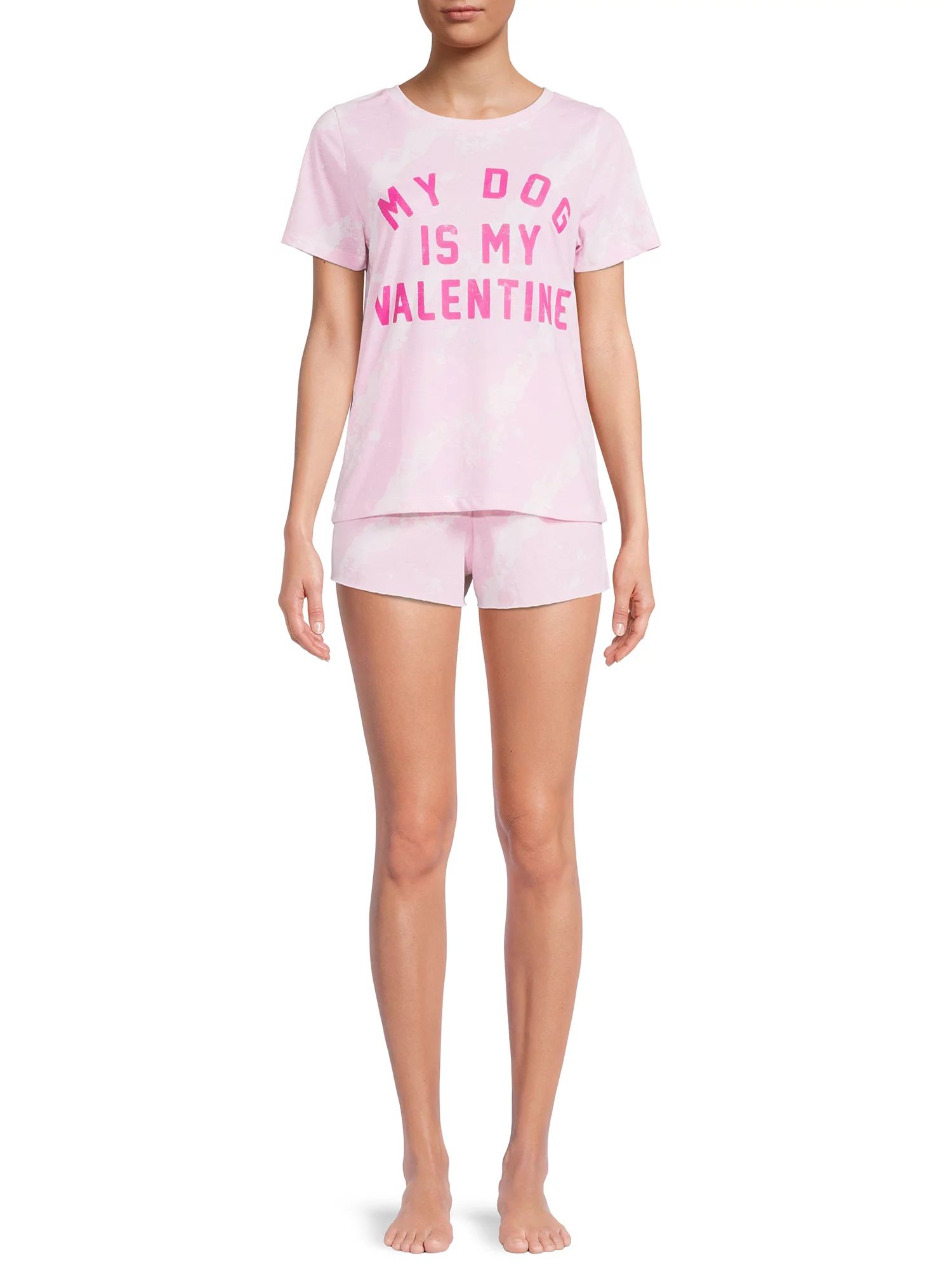 Grayson Social Women's and Women's Plus Size Valentine's Day Sleep T-Shirt and Shorts Set, 2-Piec... | Walmart (US)