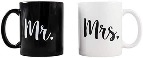 Cute Mr. and Mrs. Novelty Coffee Mug Set - Engagement - Wedding - Anniversary - Gift for Couples ... | Amazon (US)