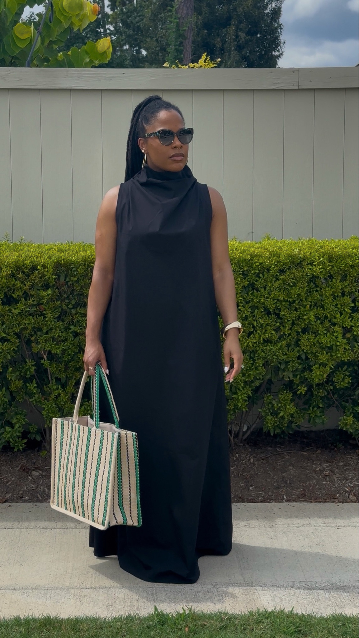 Early fall maxi dress outfit