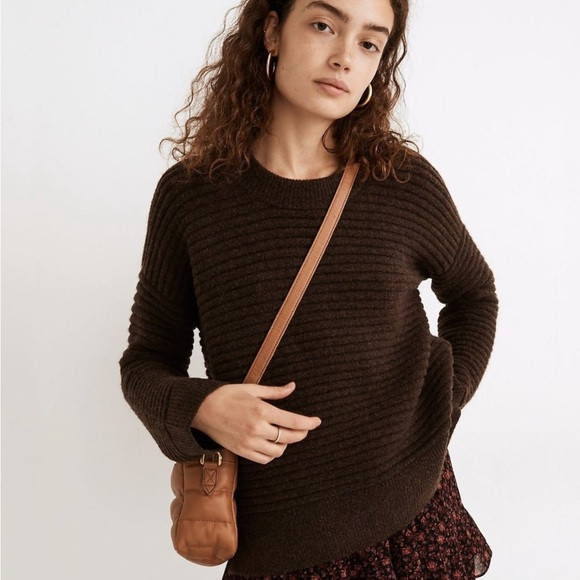 Madewell Sweater brown chunky crew neck sweater pullover | Poshmark