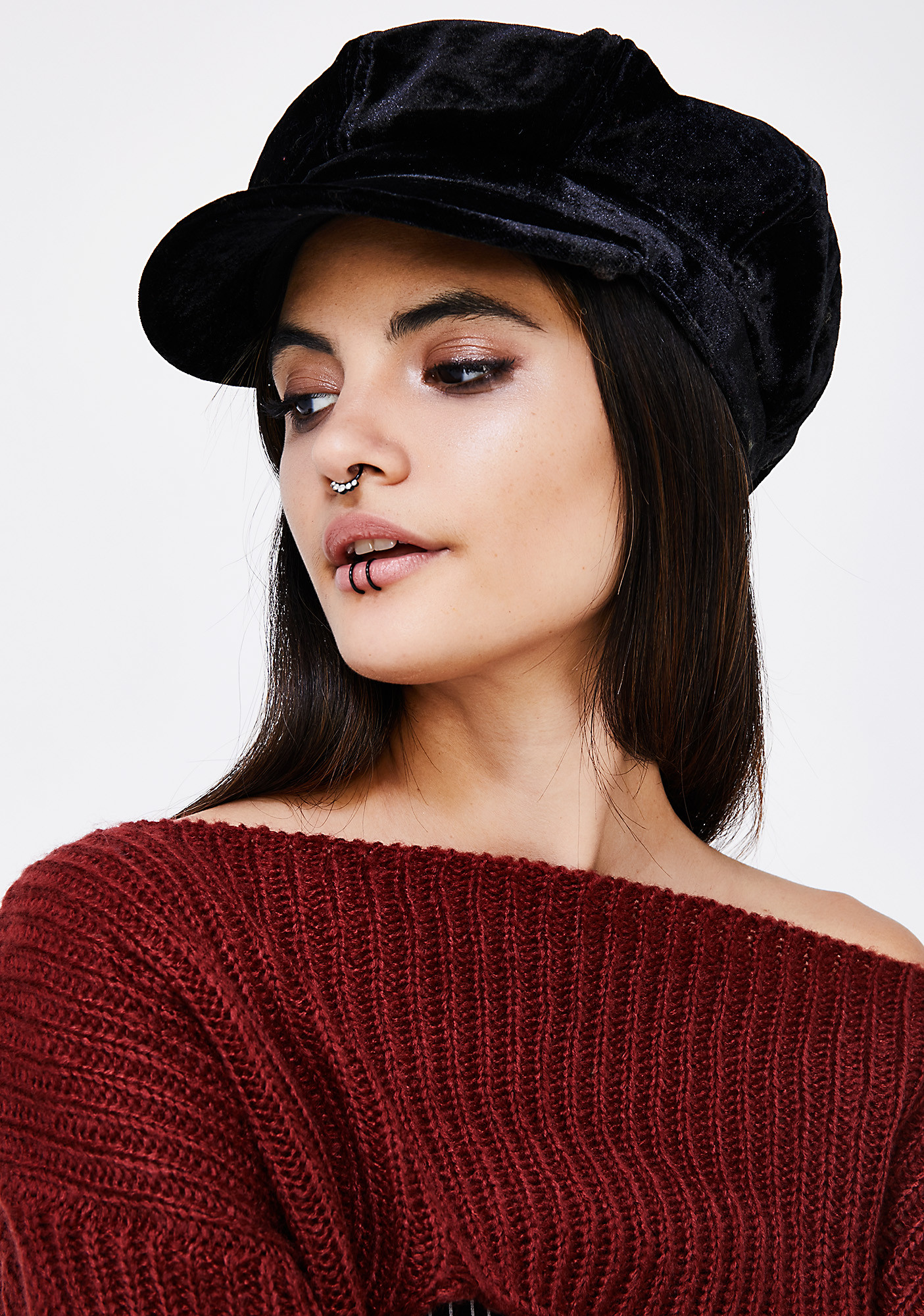 Black Faux Fur Newsboy Hat | Dolls Kill