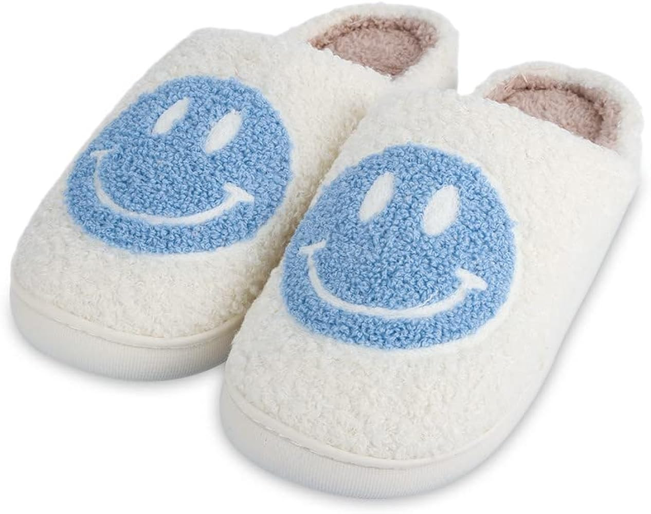 RaepperHan Smile Face Slippers, Ladies Retro Soft Plush Lightweight Home Slippers Slip On Comfort... | Amazon (US)