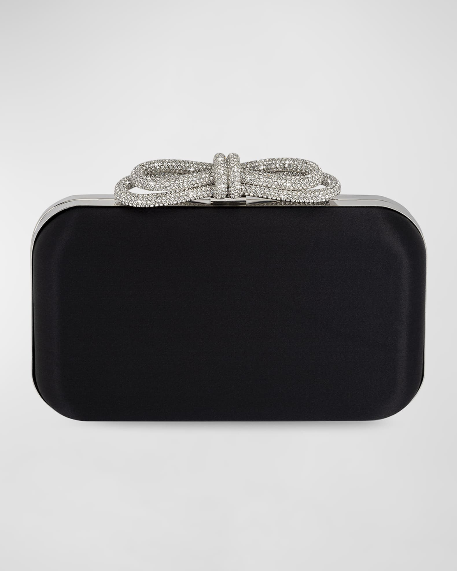 Embellished Bow Satin Clutch Bag | Neiman Marcus