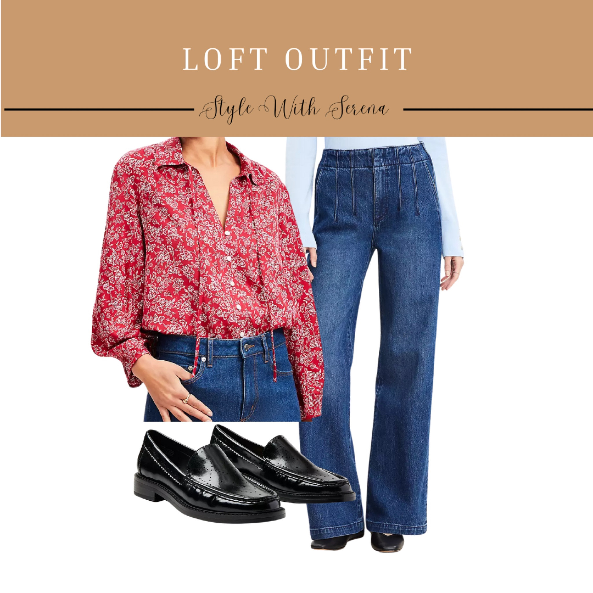 Loft outfit, loft fashion, blouse, floral blouse, jeans, denim, loafers, work outfit 

#LTKStyleTip #LTKWorkwear #LTKOver40