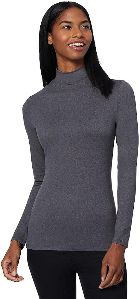 32 DEGREES Heat Womens Ultra Soft Thermal Lightweight Baselayer Mock Neck Long Sleeve Top | Amazon (US)