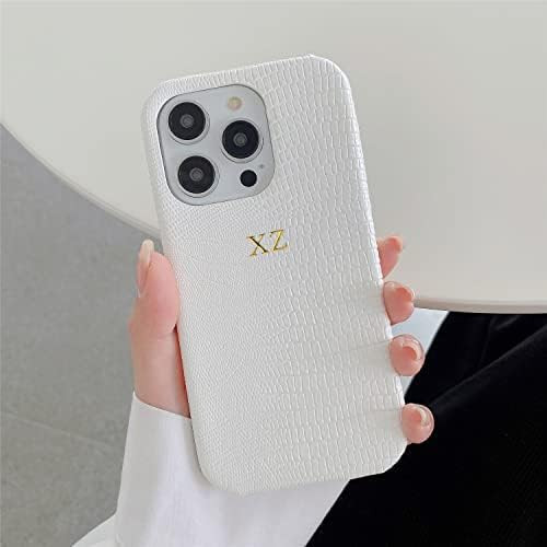 Personalise Gold Silver Initial Letters Leather Case for iPhone 14 15 16 17 Pro max 13 17 Pro Xs ... | Amazon (US)