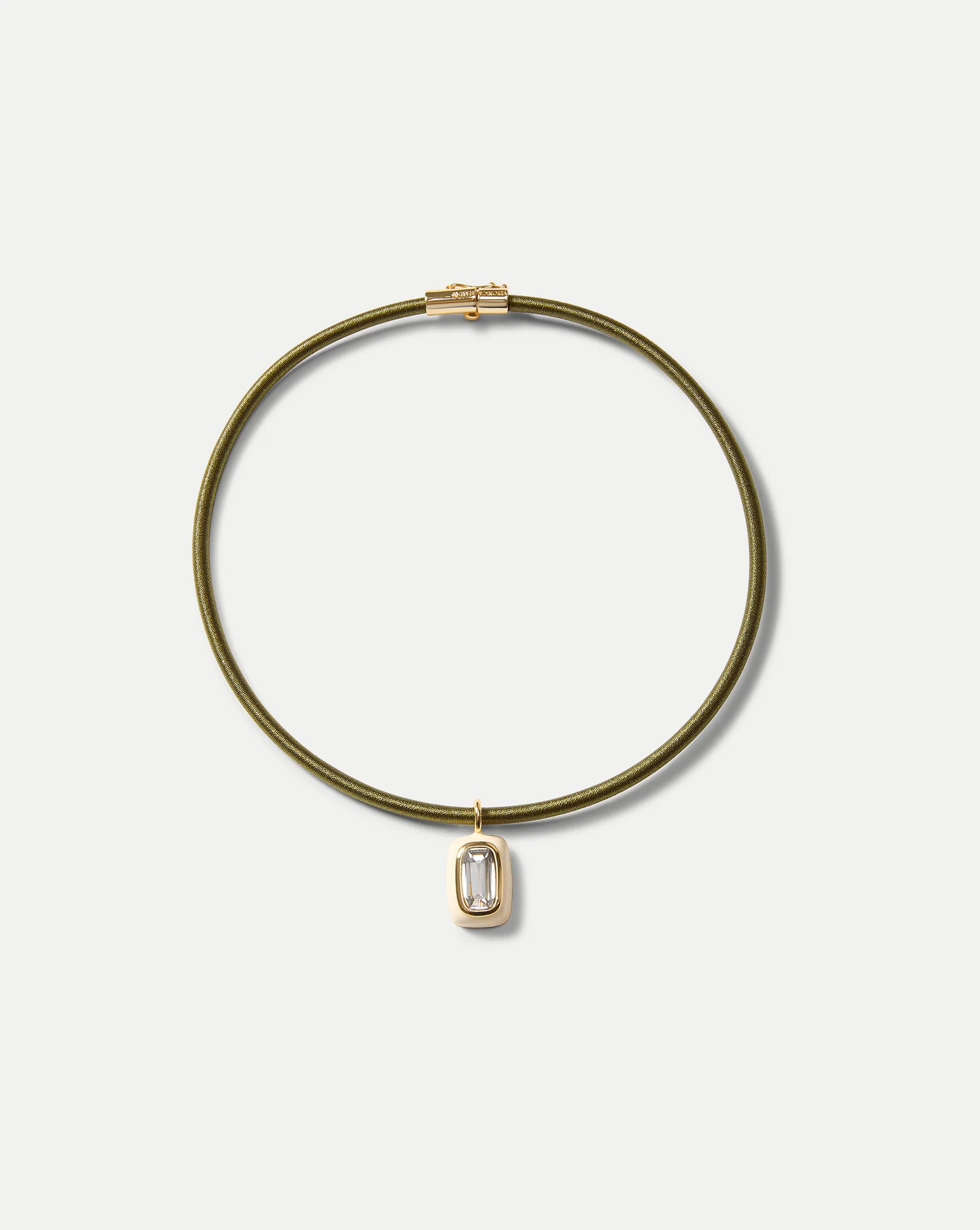 Veronica Beard Army Cord Pendant Necklace Army | Veronica Beard
