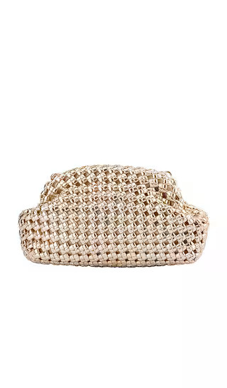 Everly Hand Woven Clutch in Gold | Revolve Clothing (Global)