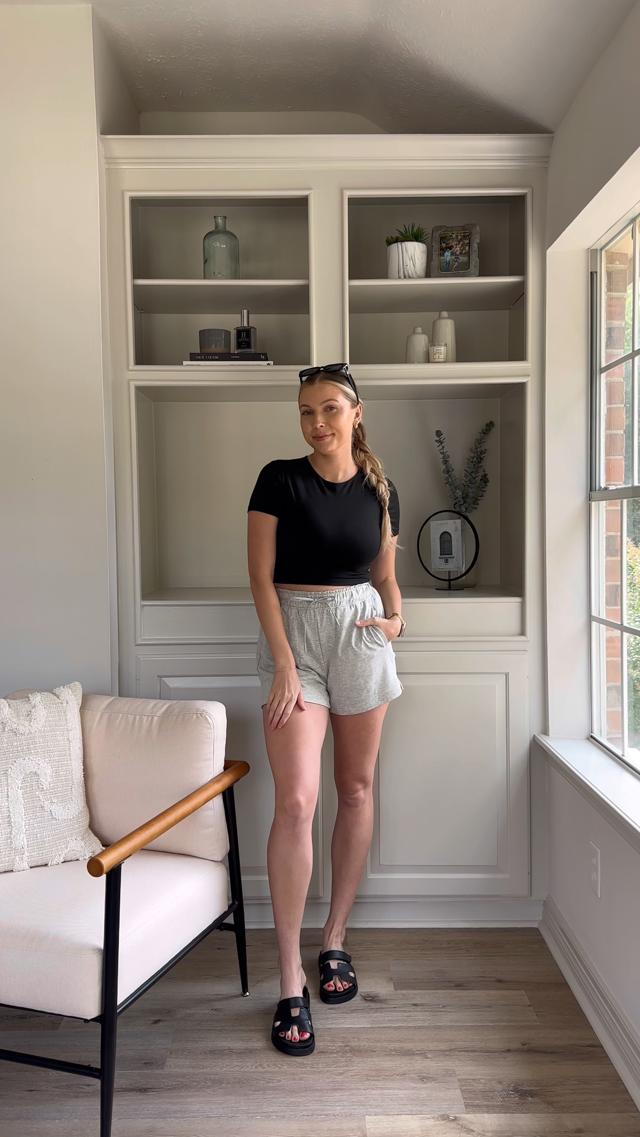 Casual fall mom outfit
Black tee in small & similar mom friendly option
Lounge shorts in M
Sandals size up

#LTKshoecrush #LTKstyletip #LTKunder100