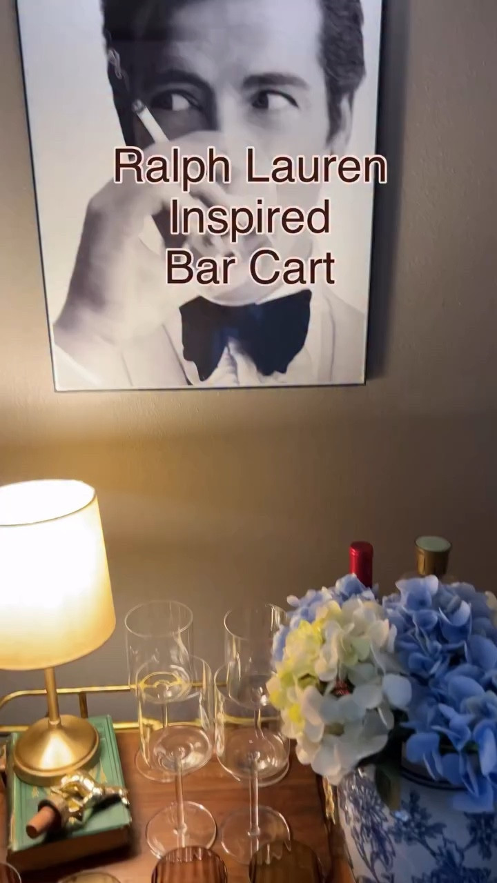 Ralph Lauren Inspired Bar cart🍷Comment SHOP for pieces to create this look! 

I love a bar cart.  They’re such a fun piece to style up for holidays or everyday.  This is my RL inspired take…Hope you love it! 

#ralphlaureninspired #barcartstyling #homedecorideas #homestyle