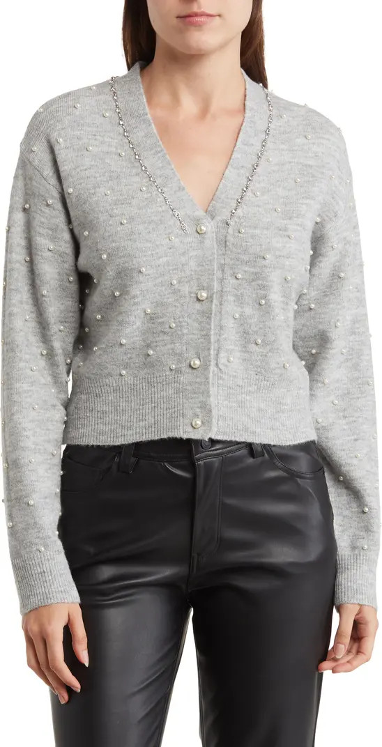 Faux Pearl Embellished Cardigan | Nordstrom Rack