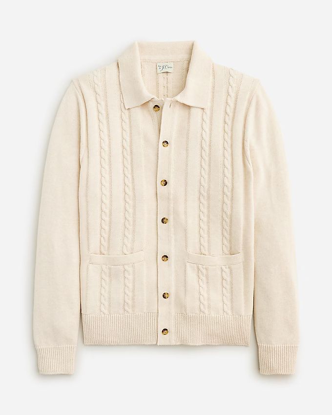 Heritage cotton cable-knit cardigan sweater-polo | J.Crew US