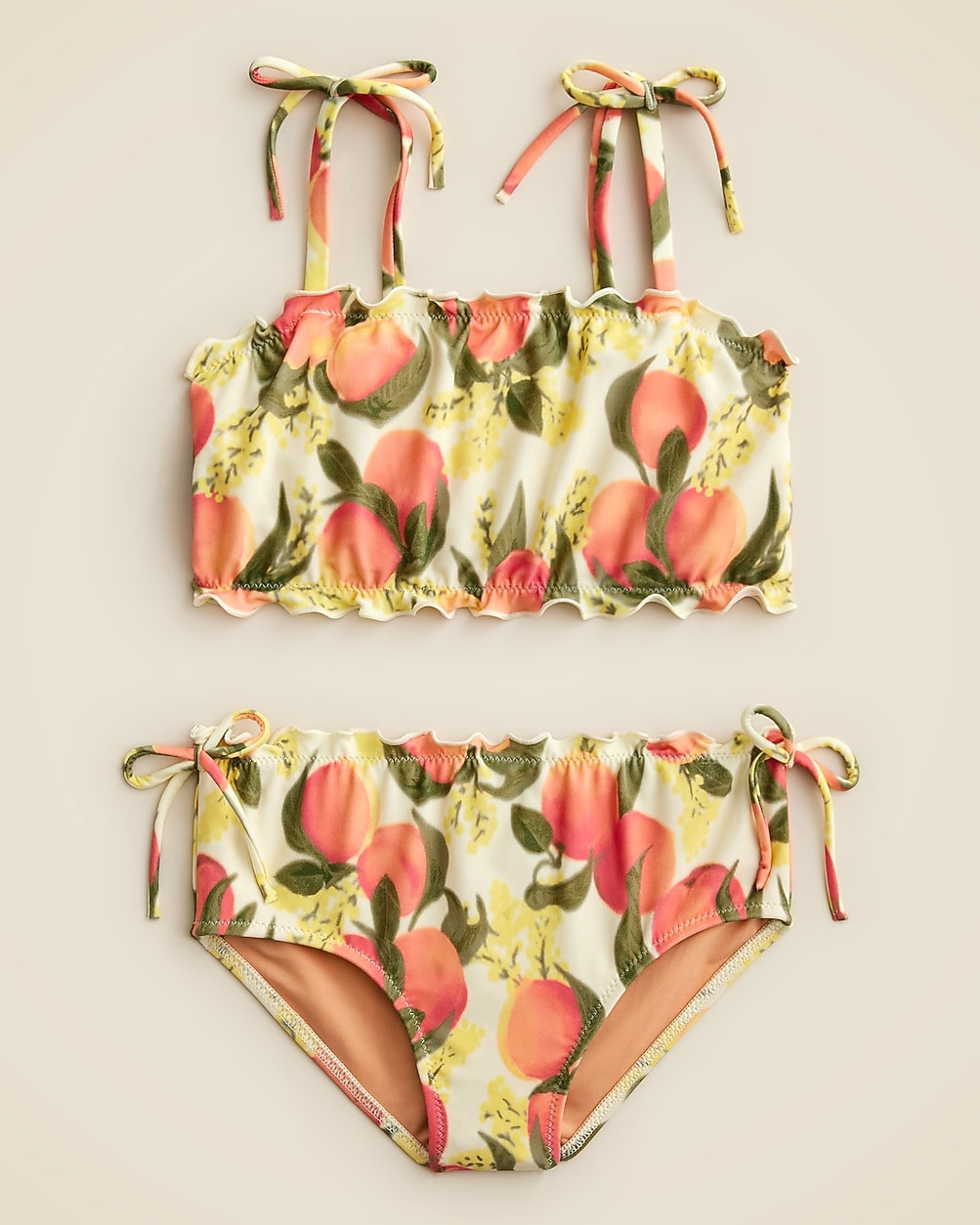 Girls' lettuce-edge two-piece swimsuit with UPF 50+ fabric | J. Crew US