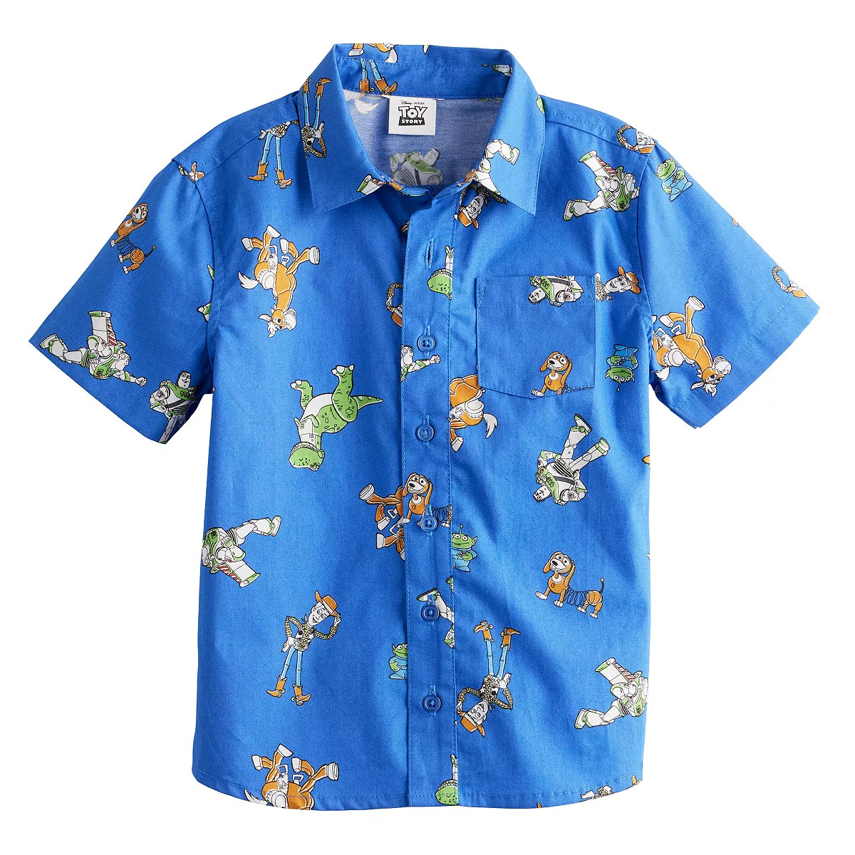 Disney / Pixar's Toy Story Woody & Friends Baby & Toddler Boy Short Sleeve Button Down Allover Pr... | Kohl's