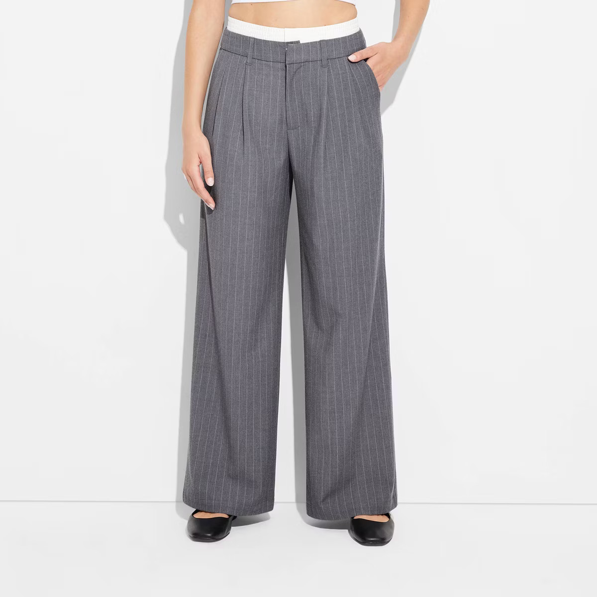 Women's High-Rise Wide Leg Boxer Trousers - Wild Fable™ | Target