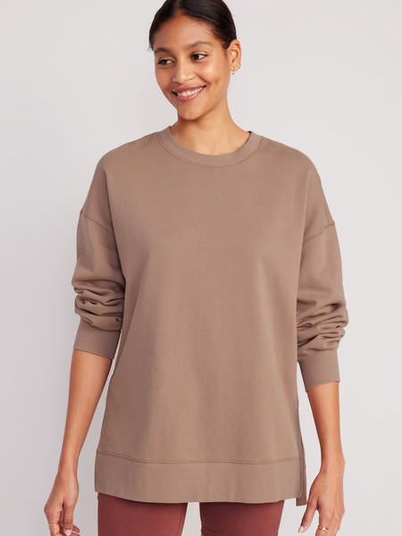 Oversized Boyfriend Garment-Dyed Tunic Sweatshirt for Women | Old Navy (US)
