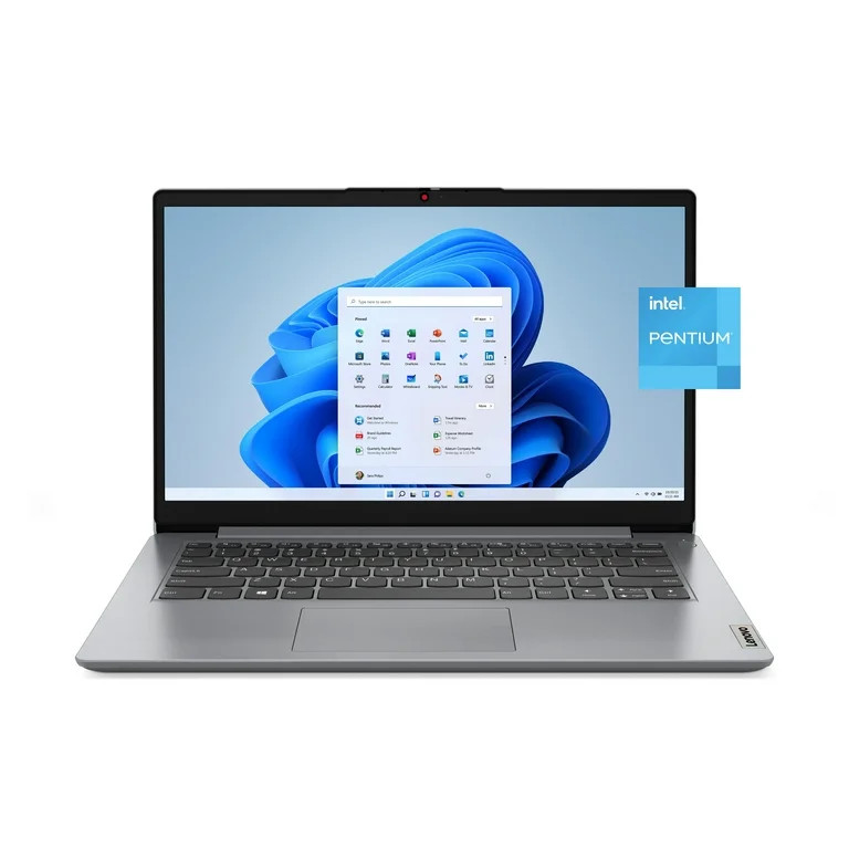 Lenovo Ideapad 1i, 14.0" Laptop, Intel Pentium N5030, 4GB RAM, 128GB eMMC Storage, Cloud Grey, Wi... | Walmart (US)