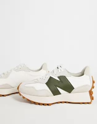 New Balance 327 sneakers in off-white and green | ASOS | ASOS (Global)